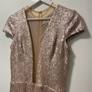 Dress The Population Rose Gold Sequin Dress Gown